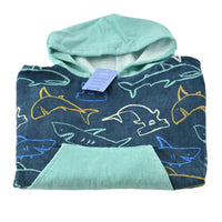 Kaiser Mini Hooded Towel  - BRIGHT SHARKS