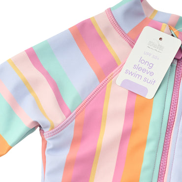 Kaiser Mini Kids Long Sleeve Swim Suit  - RAINBOW STRIPE