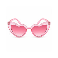 Good Vibes Kids Sunnies - HEART LILAC GLITTER