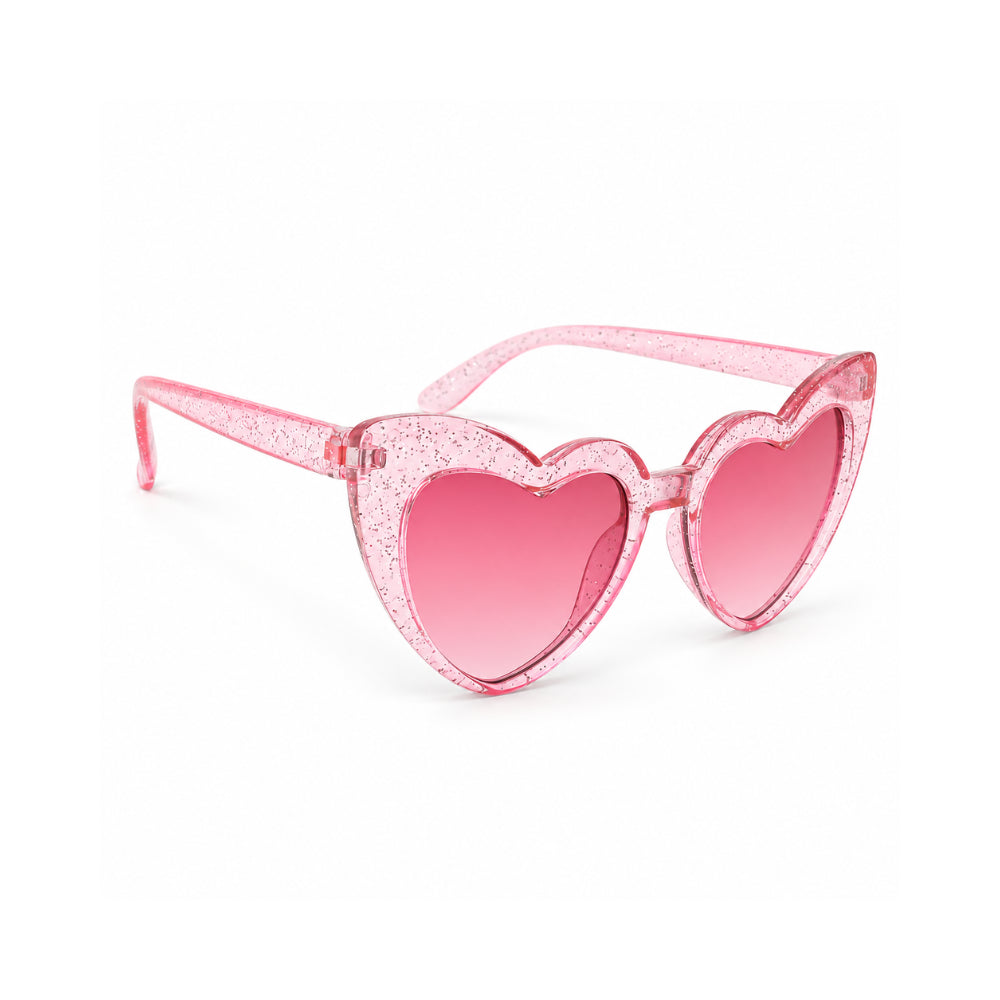 Good Vibes Kids Sunnies - HEART LILAC GLITTER