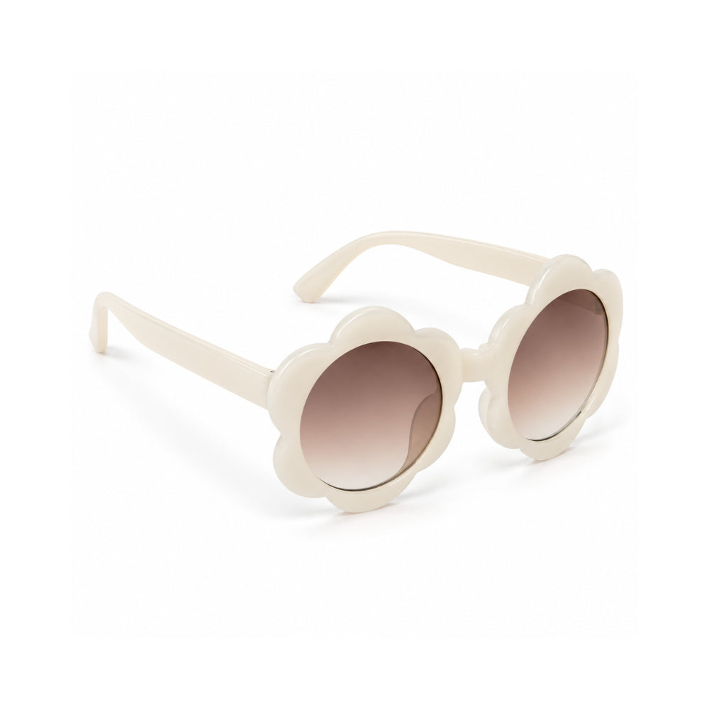 Good Vibes Kids Sunnies - FLOWER MILKY WHITE