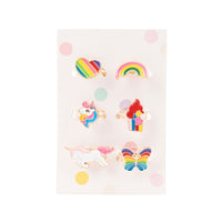 Sunnie Series Ring Set 6pk - RAINBOW UNICORN GOLD