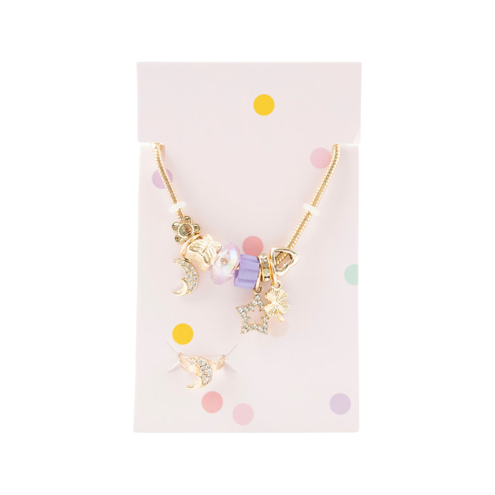 Sunnie Series Charm Bracelet & Ring Set - STAR GOLD