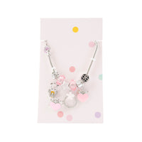 Sunnie Series Charm Bracelet & Ring Set - CROWN HEART SILVER