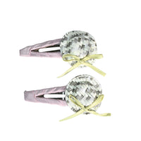 Kids Hair Clips 2pk - PINK WOVEN HAT