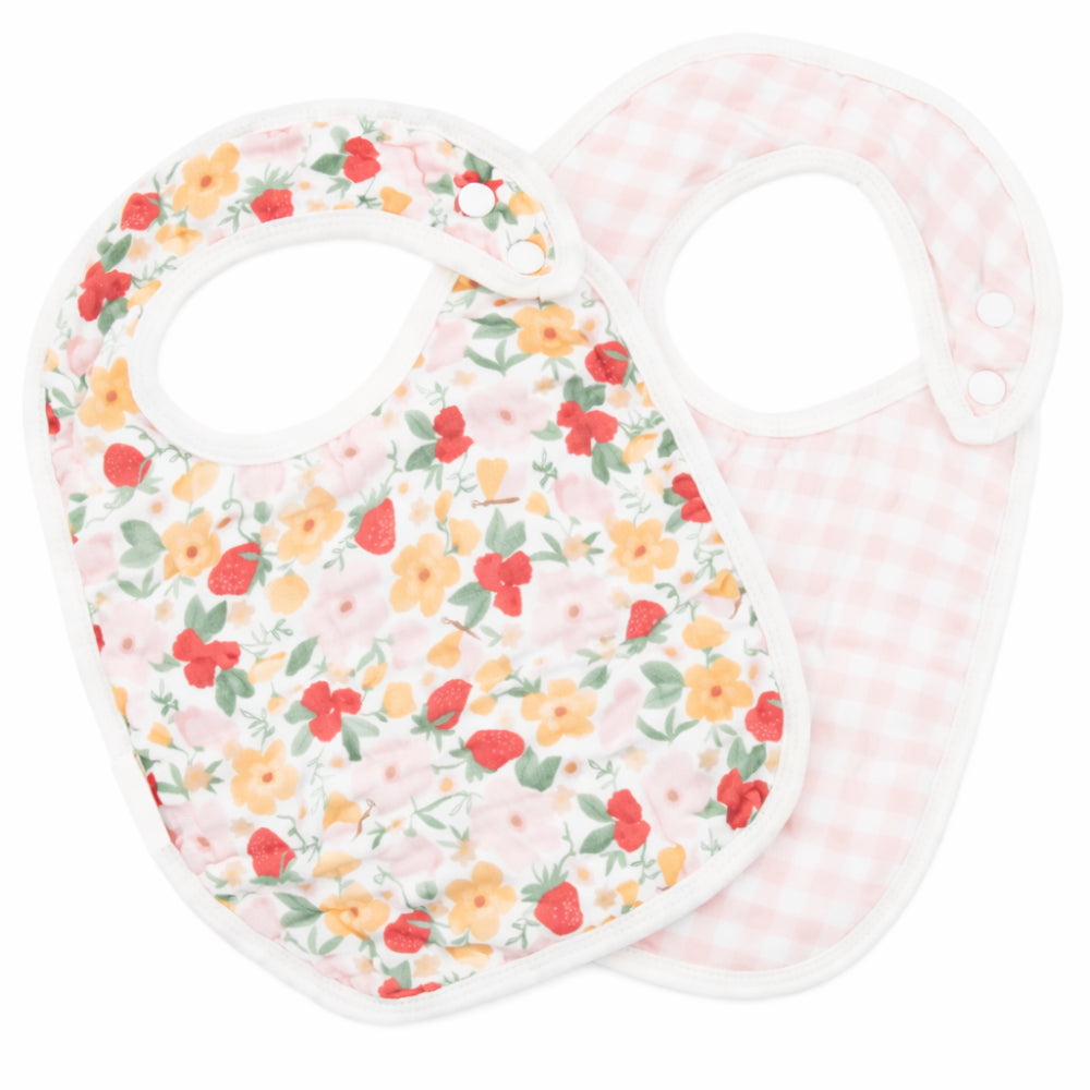 Market Day - Baby Muslin Bib 2pk - STRAWBERRY FIELDS