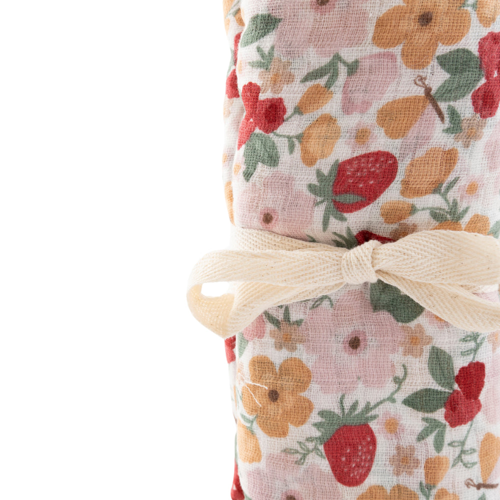Market Day - Baby Muslin Swaddle - STRAWBERRY FIELDS