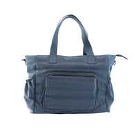 Market Day - Nylon Quilted Baby Tote Bag - SLATE BLUE