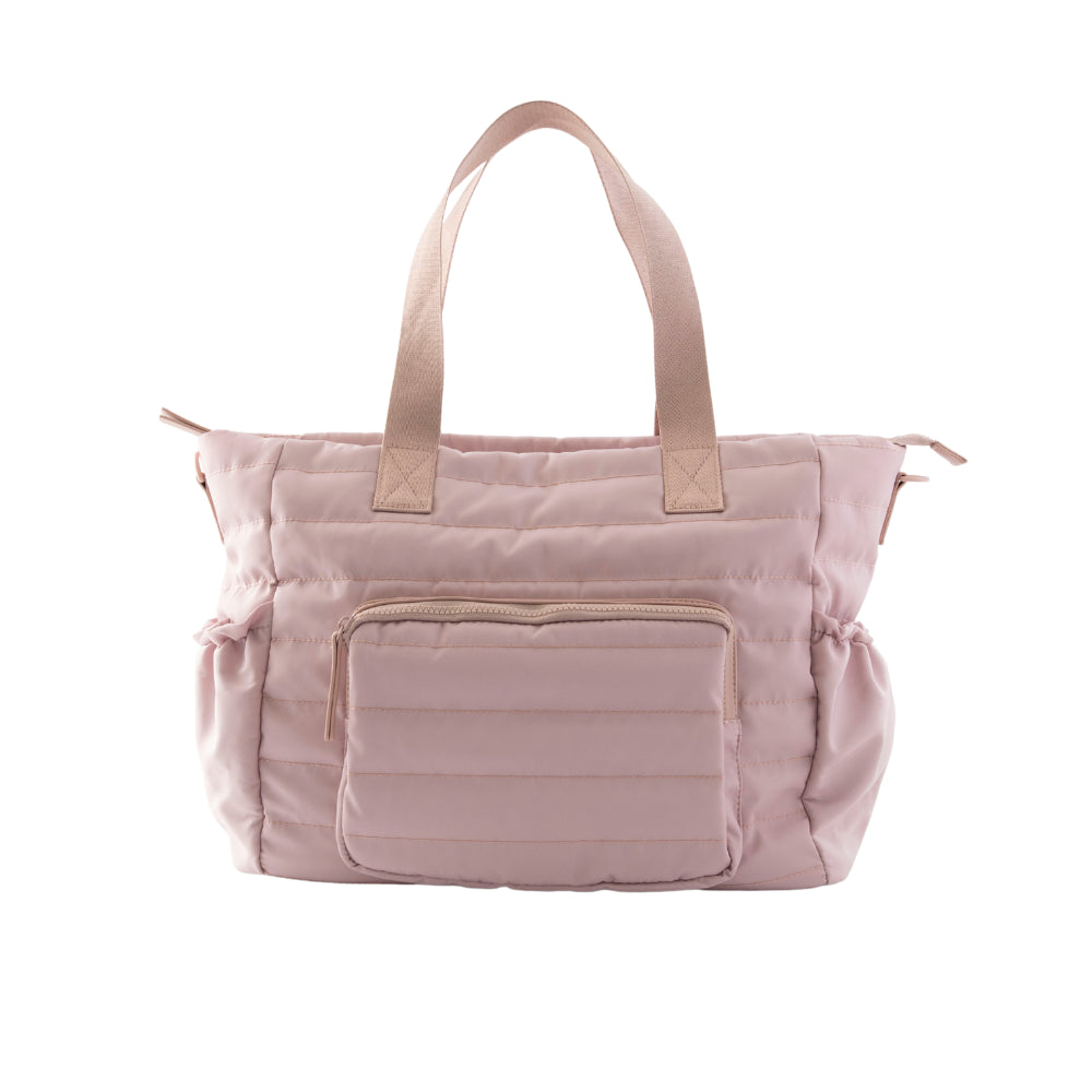 Market Day - Nylon Quilted Baby Tote Bag - DUSTY PINK