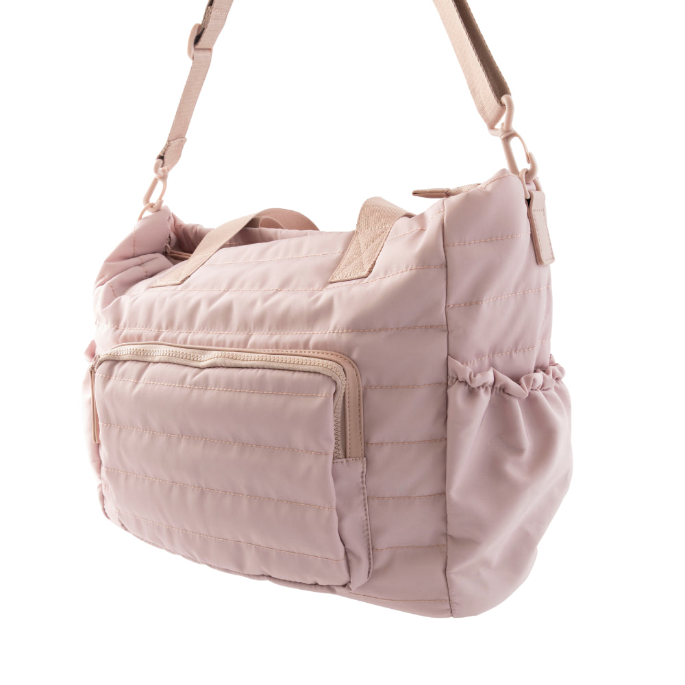 Market Day - Nylon Quilted Baby Tote Bag - DUSTY PINK