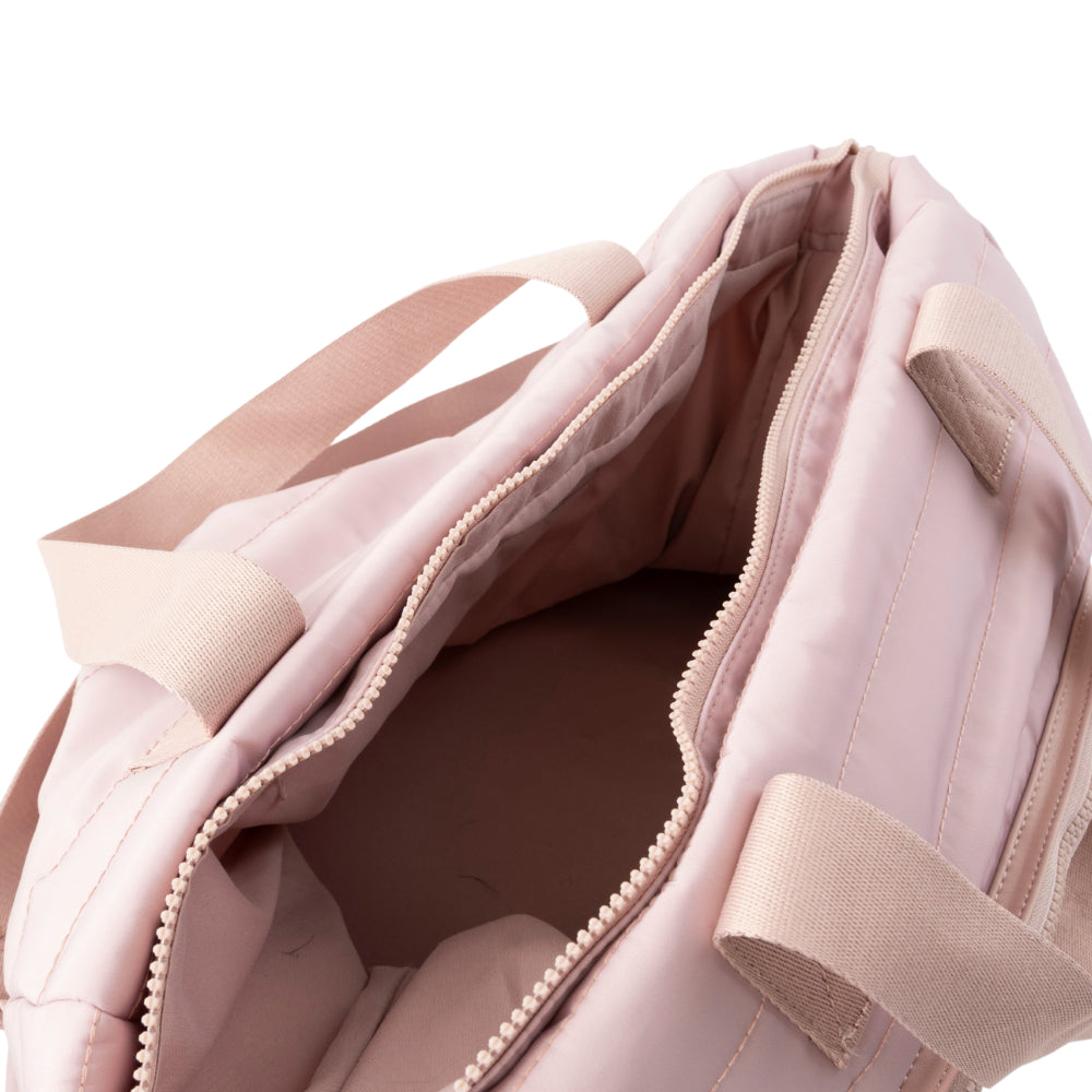 Market Day - Nylon Quilted Baby Tote Bag - DUSTY PINK