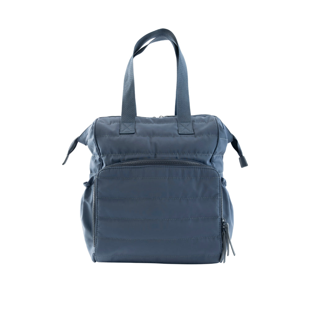 Market Day - Nylon Quilted Baby Backpack - SLATE BLUE