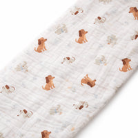 Tiny Tales Baby Muslin Swaddle - PUPPIES
