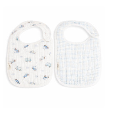 Tiny Tales Baby Muslin Bib 2pk - ON THE ROAD