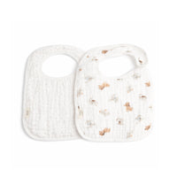 Tiny Tales Baby Muslin Bib 2pk - PUPPIES
