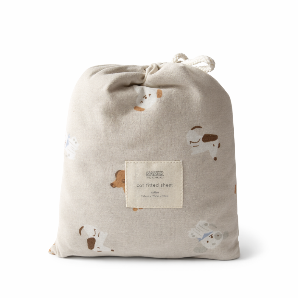 Tiny Tales Baby Fitted Cot Sheet - PUPPIES