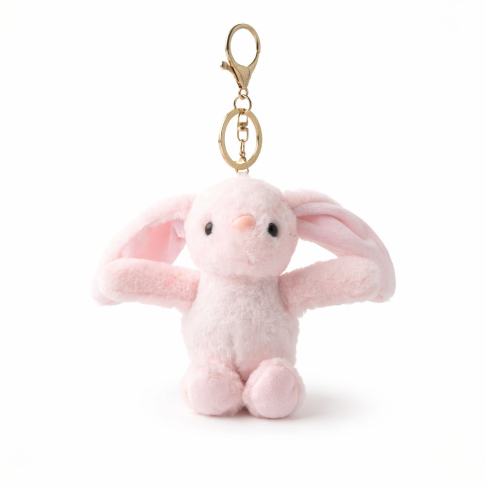Hoppy Times Kids Easter Keyring Plush - PINK BUNNY