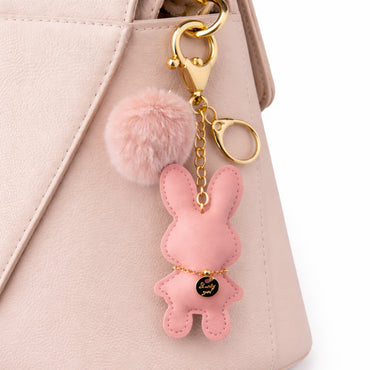 Hoppy Times Kids Easter Keyring PU - POM POM BUNNY