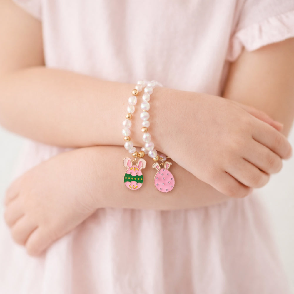 Hoppy Times Kids Easter Bead Charm Bracelet - EGG