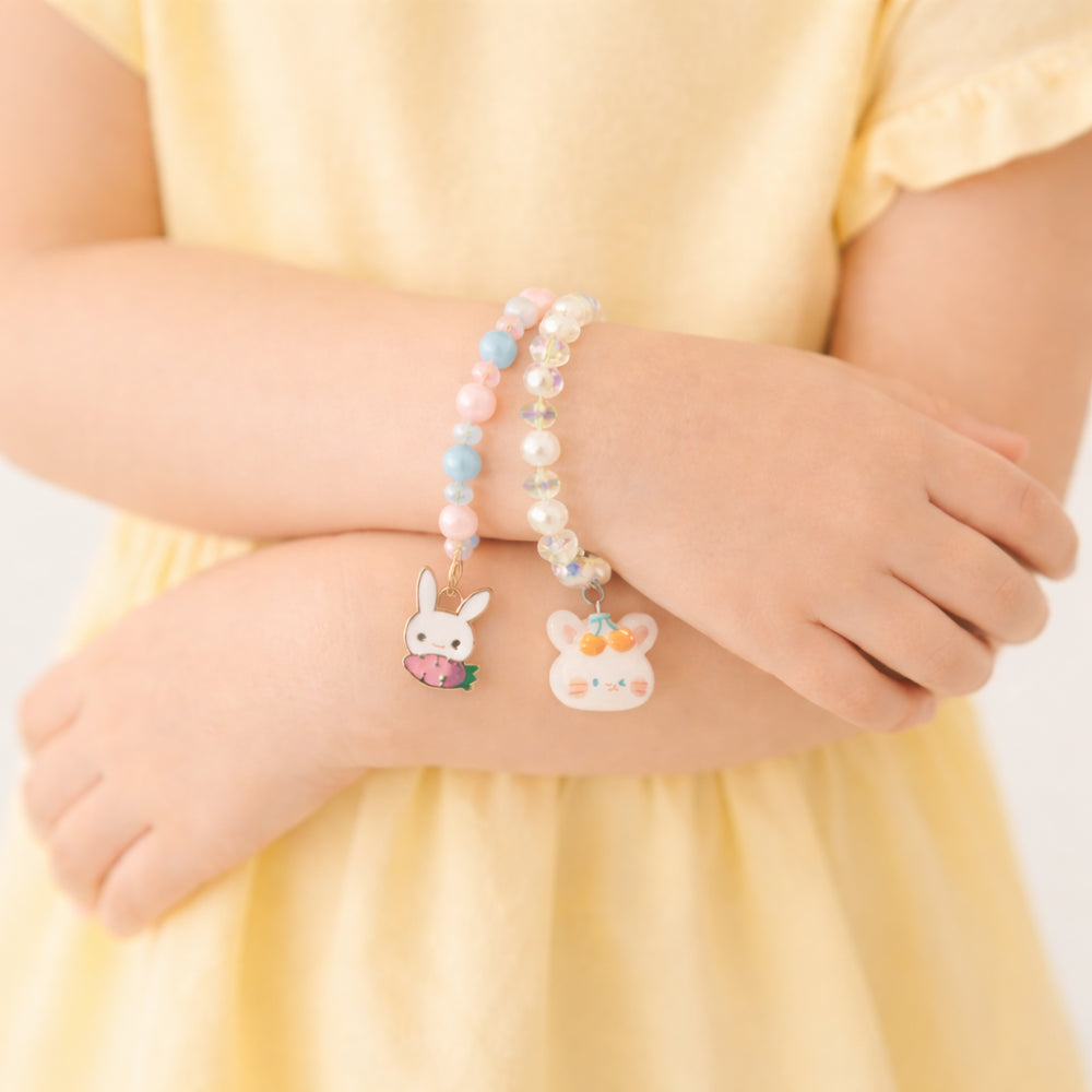 Hoppy Times Kids Easter Bead Charm Bracelet - EGG BUNNY
