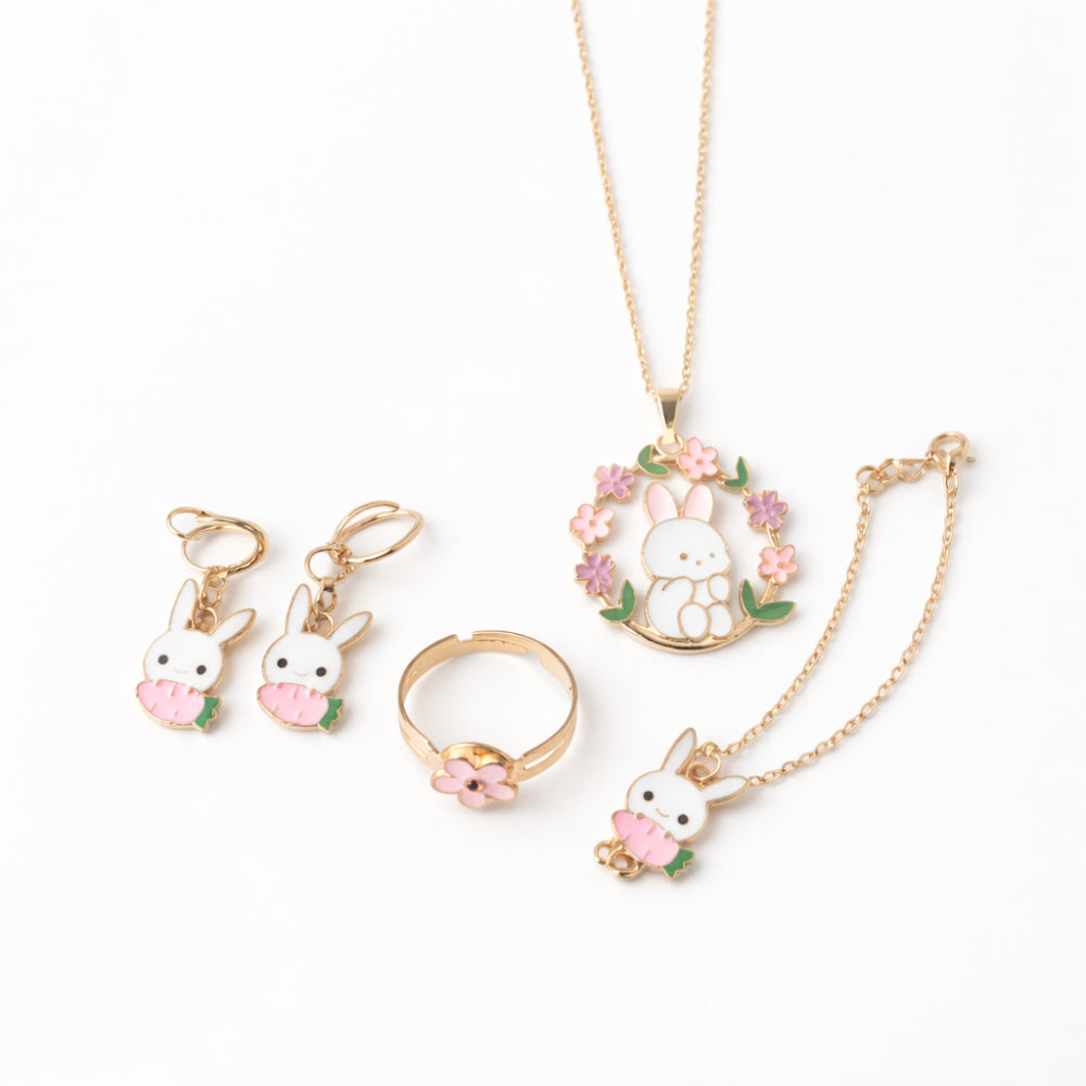 Hoppy Times Kids Easter 5pk Jewellery Set - BUNNY FLOWER