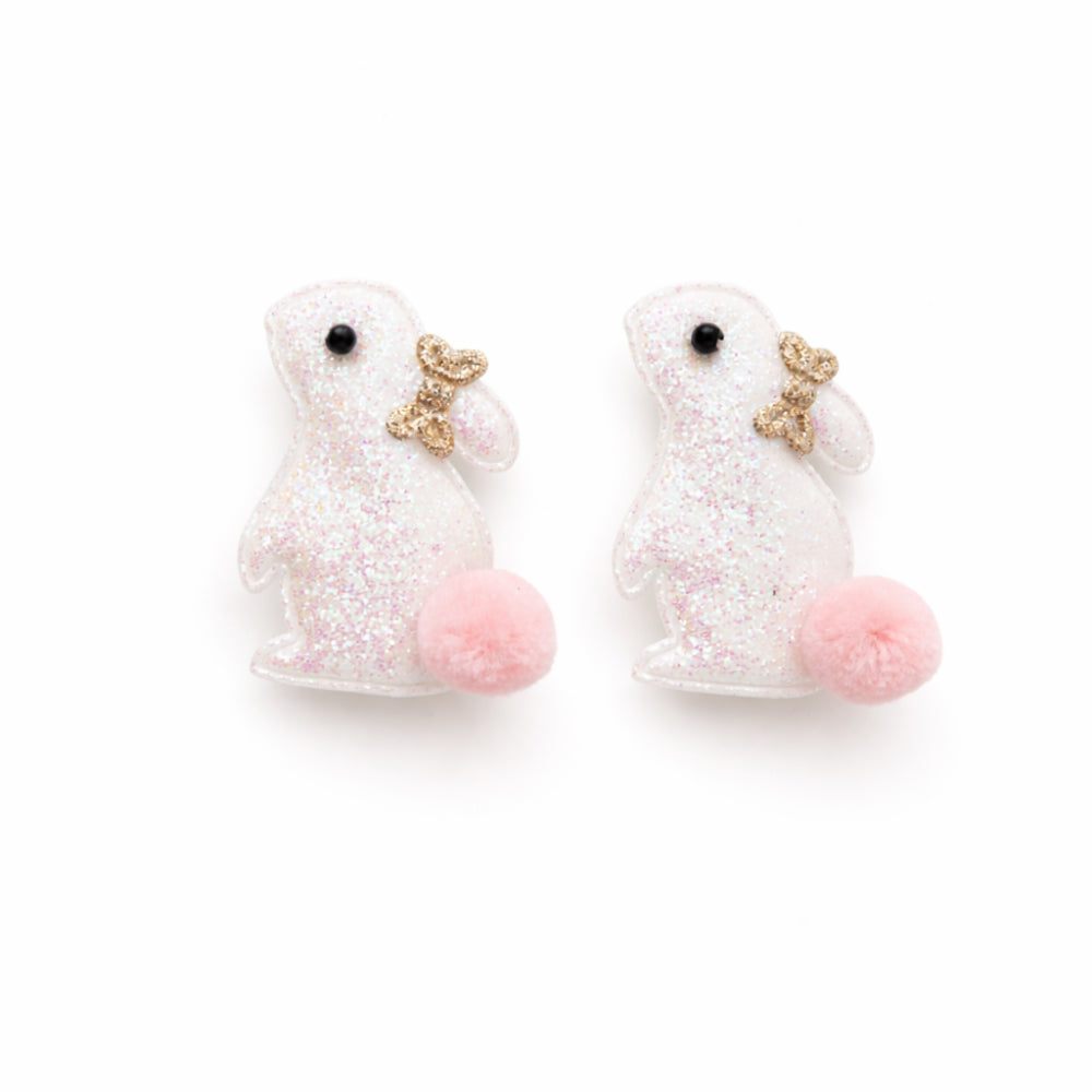 Hoppy Times Kids Easter 2pk Hair Clip - WHITE BUNNY