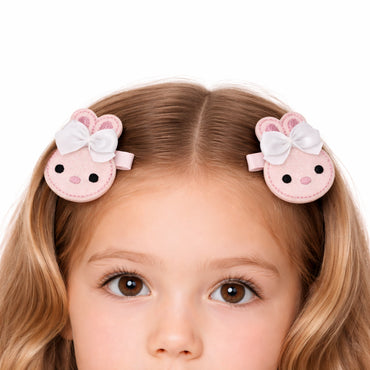 Hoppy Times Kids Easter 2pk Hair Clip - PINK BUNNY