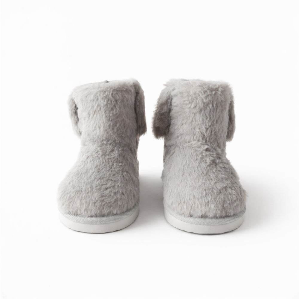 Hoppy Times Kids Easter Novelty Slipper Boot - GREY BUNNY