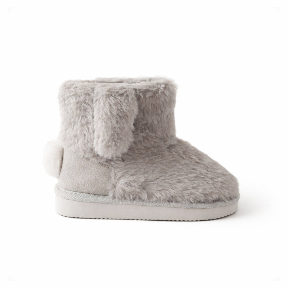 Hoppy Times Kids Easter Novelty Slipper Boot - GREY BUNNY