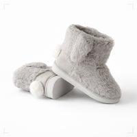 Hoppy Times Kids Easter Novelty Slipper Boot - GREY BUNNY
