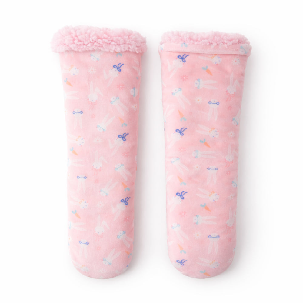 Hoppy Times Kids Easter Winter Sleep Socks - BUNNY PINK