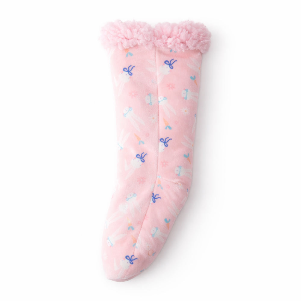 Hoppy Times Kids Easter Winter Sleep Socks - BUNNY PINK