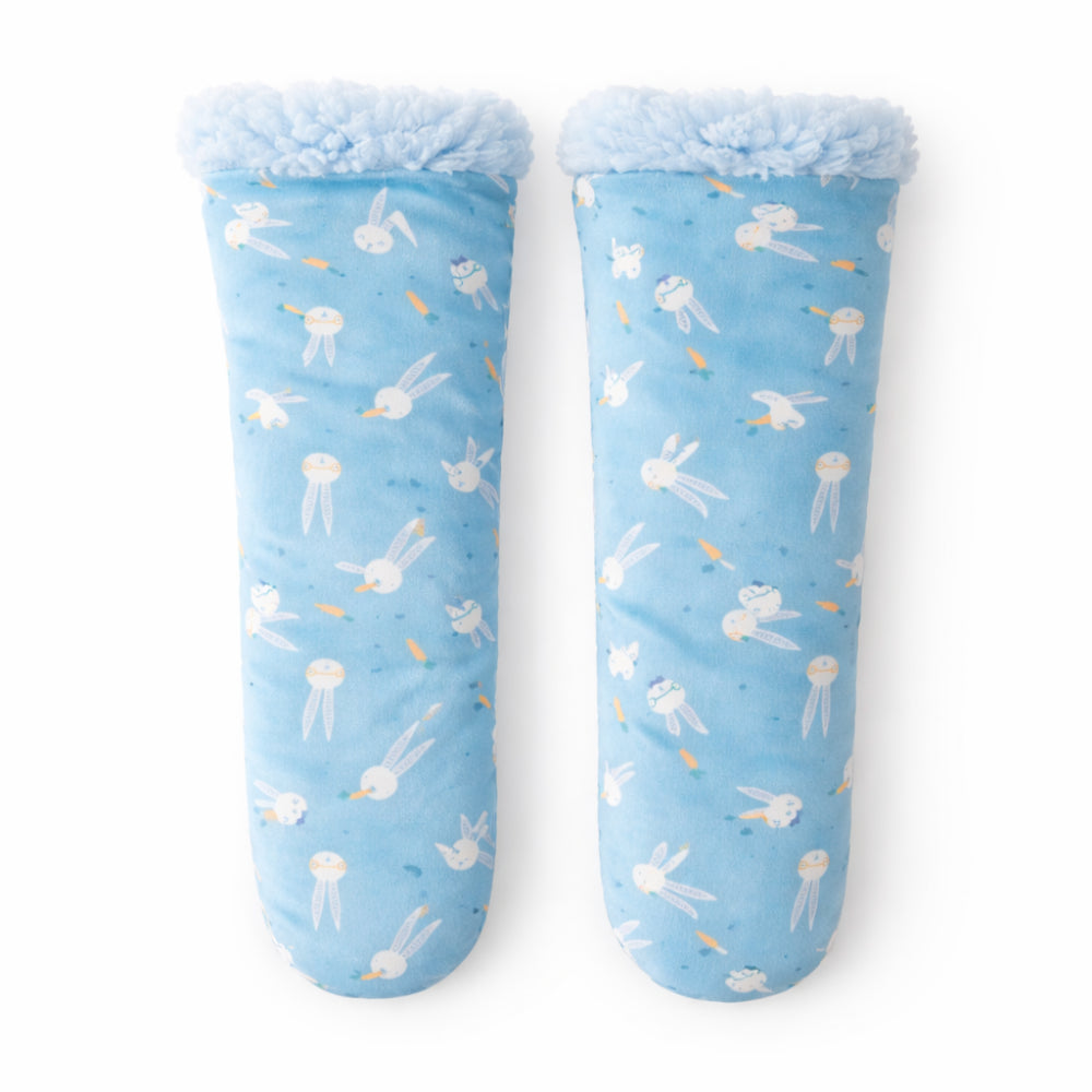Hoppy Times Kids Easter Winter Sleep Socks - BUNNY BLUE