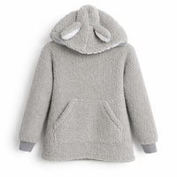 Hoppy Times Kids Easter Novelty Hooded Blanket - GREY BUNNY