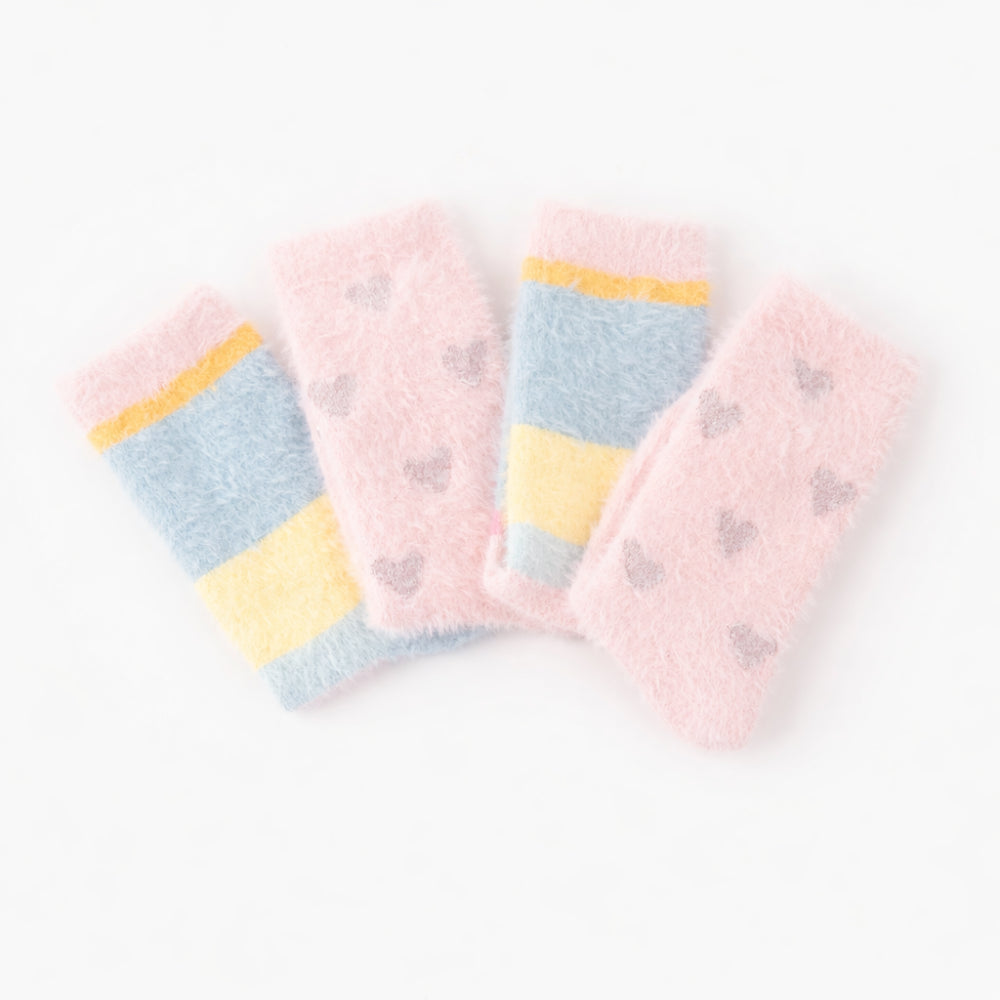 Kids Winter 2pk Bed Socks - HEARTS