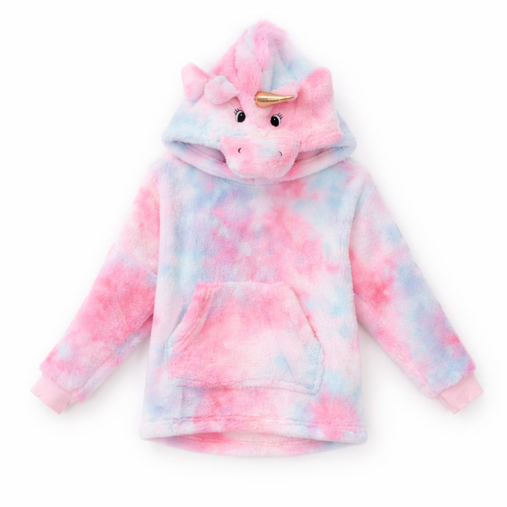 Kids Winter Novelty Hooded Blanket - UNICORN