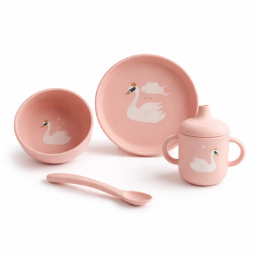 Wonderland Baby Collection Silicone Feeding Set - PINK SWAN
