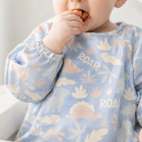 Wonderland Baby Collection Feeding Smock - BLUE DINO
