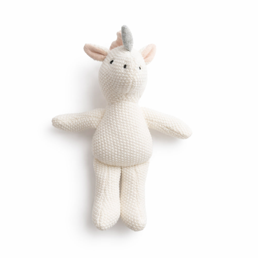 Wonderland Baby Collection Knitted Toy - CREAM UNICORN