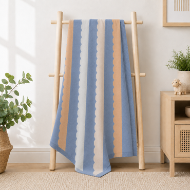 Wonderland Baby Collection Cotton Pram Blanket - SCALLOP