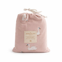 Wonderland Baby Collection Cot Fitted Sheet - PINK SWAN