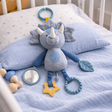 Wonderland Baby Collection Pram Toy - BLUE TRICERATOPS