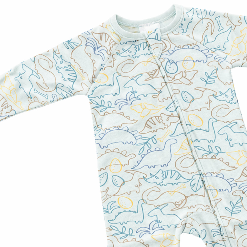 Wonderland Baby Collection Footless Growsuits - DINO OUTLINE