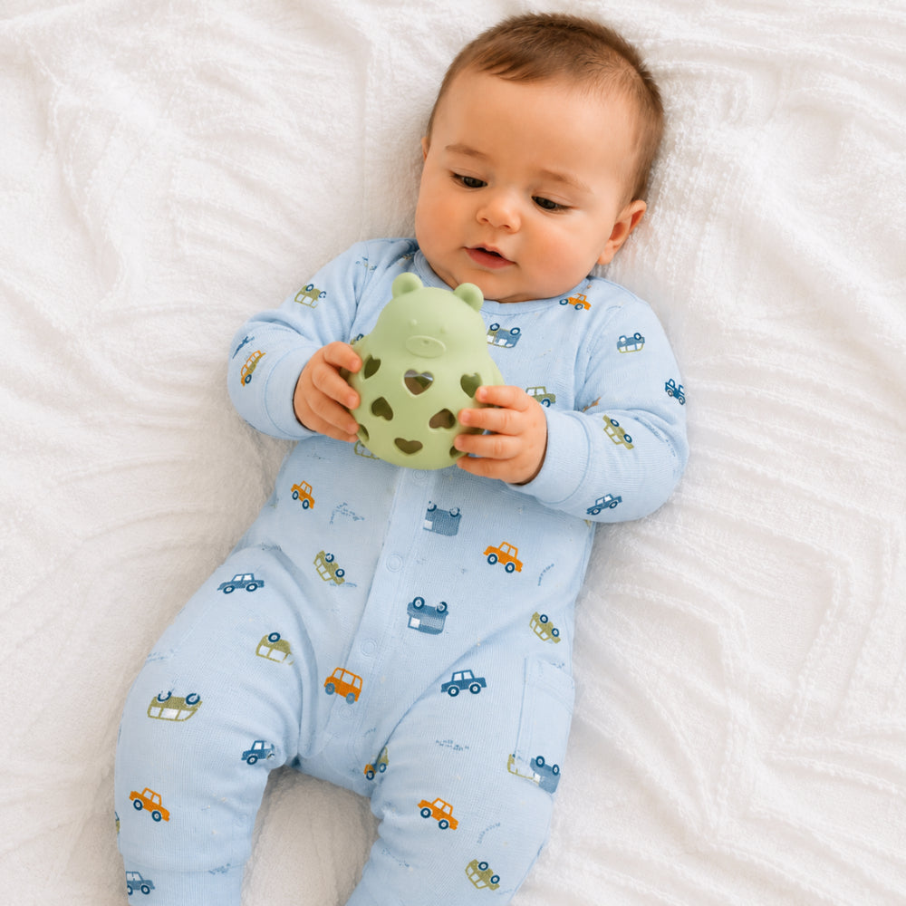 Story Time Collection Baby Rattle Bear  - SAGE