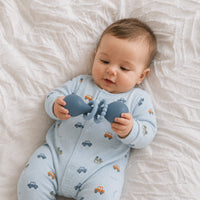 Story Time Collection Baby Silicone Rattle  - BLUE