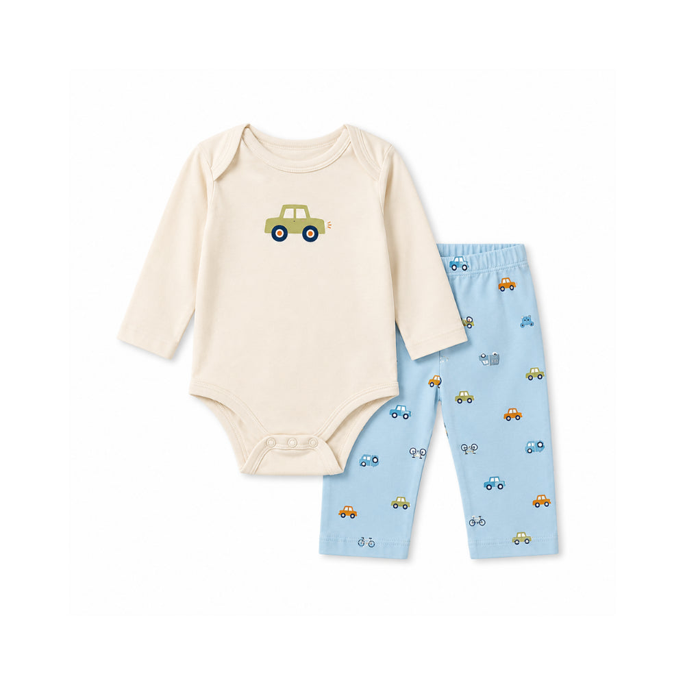 Story Time Collection Baby Bodysuit & Legging Set - TINY WHEELS