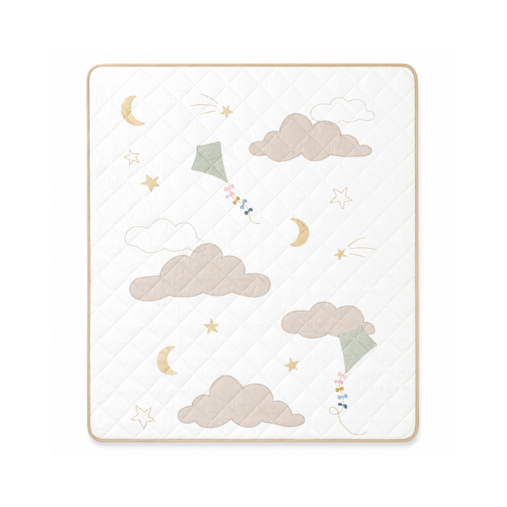 Story Time Collection Baby Embroidered Quilt 100cm X 120cm- UP & AWAY