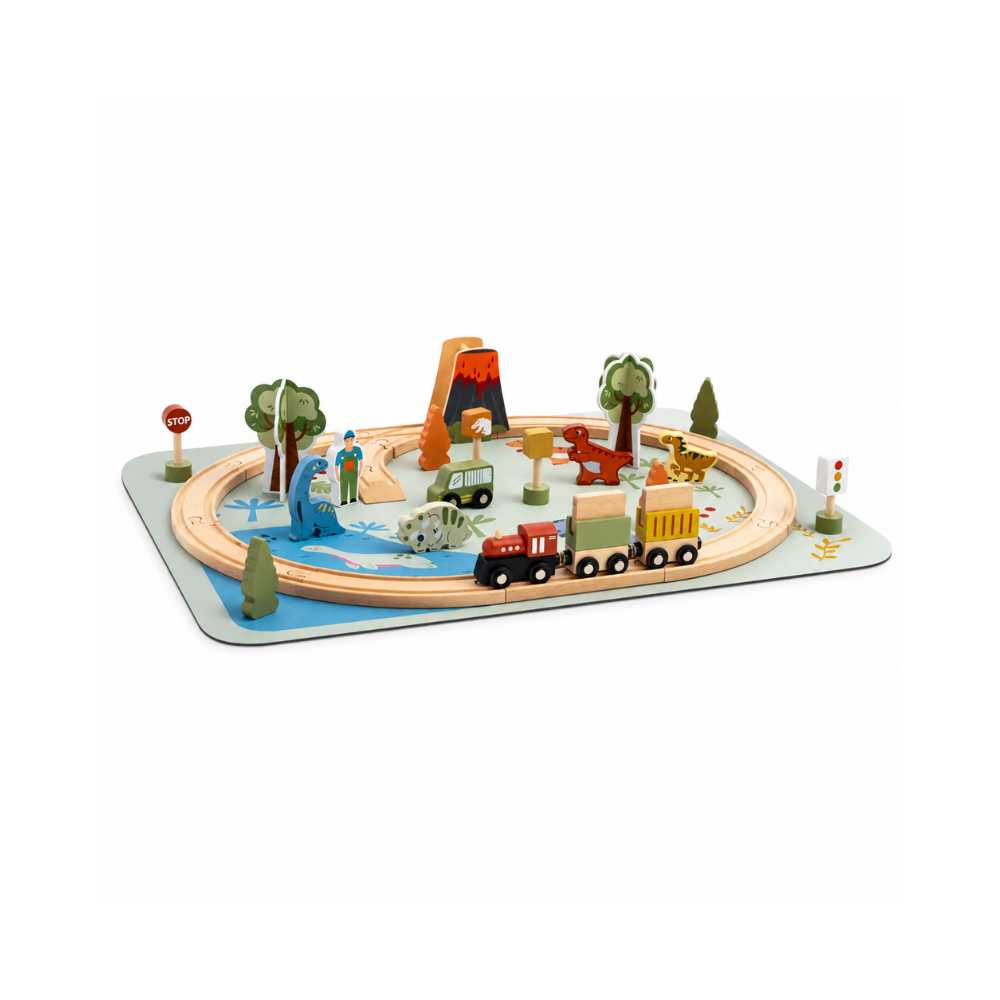 Made To Treasure Kids Wooden Toy - DINO TRAIN SET