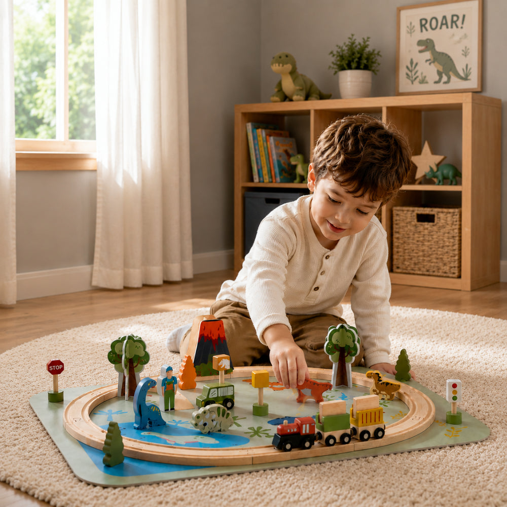 Made To Treasure Kids Wooden Toy - ZOO TRAIN SET
