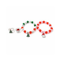 Christmas Kids 4 Pack Ring & Bracelet Set - SANTA/TREE